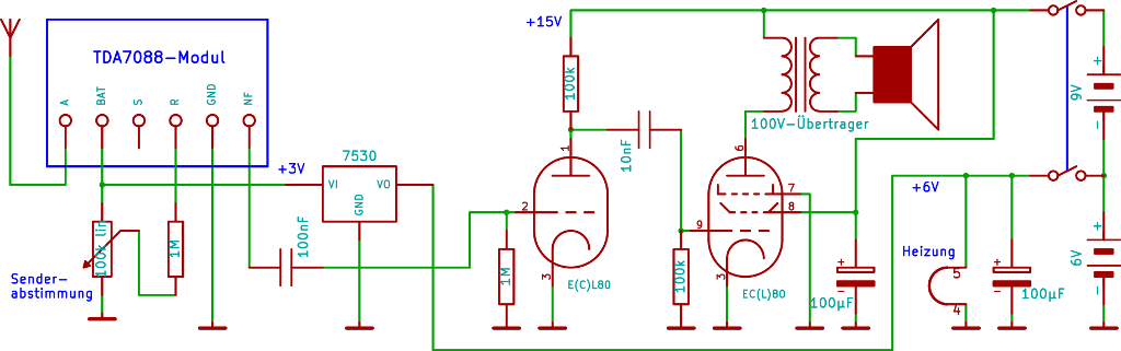 Schaltung mit ECL80-Endstufe