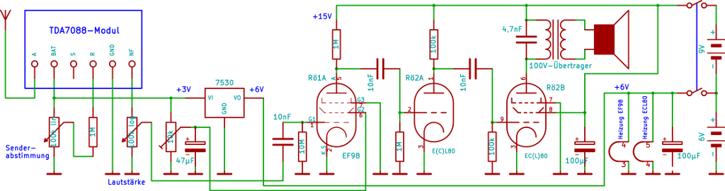Schaltung mit EF98-Vorstufe
