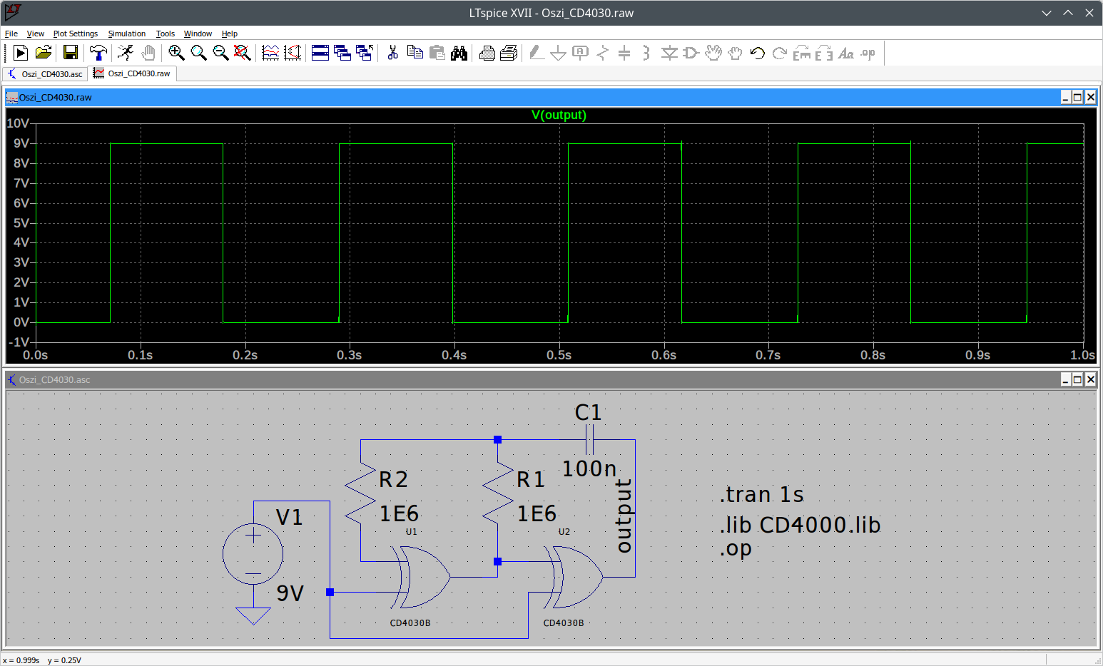 Oszillator mit V4001