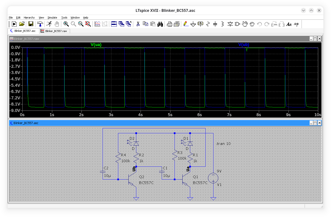 Wechselblinker mit BC547